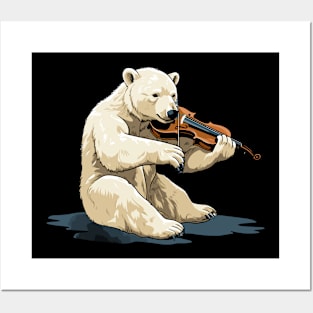 Polar Bear Playing Violin Posters and Art